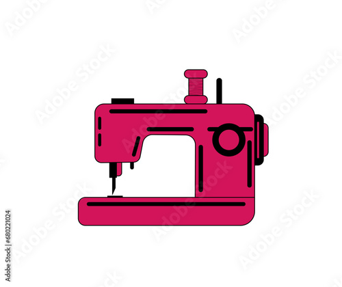Modern sewing machine on a white background. Vector illustration