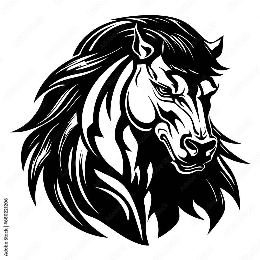 Furious Angry Horse Vector Illustration Furious Angry Horse Vector Illustration