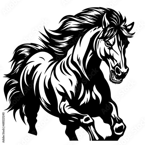 Fototapeta Naklejka Na Ścianę i Meble -  Furious Angry Horse Vector Illustration