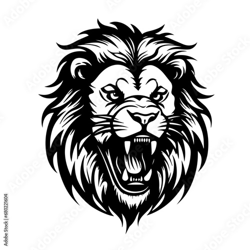 Ferocious Angry Lion Head Vector Illustration © Mateusz