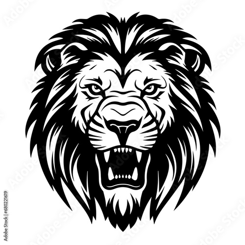  Ferocious Angry Lion Head Vector Illustration