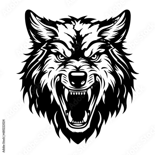 Fierce Angry Wolf Head Vector Illustration