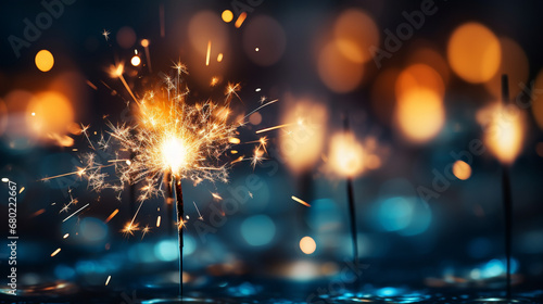 Sparkler. Streamers for a Magical New Year s Eve Celebration. Glittering Night Show
