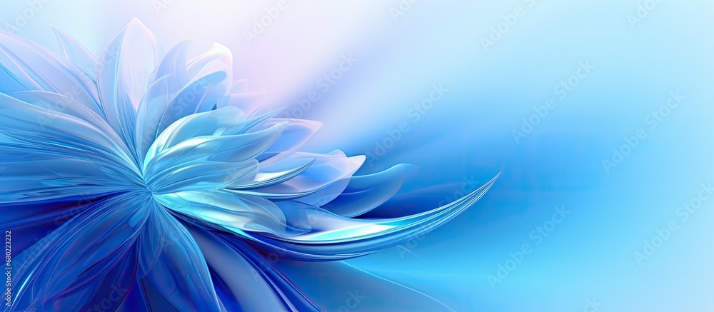 In their creative depiction of Christmas, the artist constructed a modern abstract design for a digital banner, blending a vibrant blue color with light and incorporating an abstract illustration as