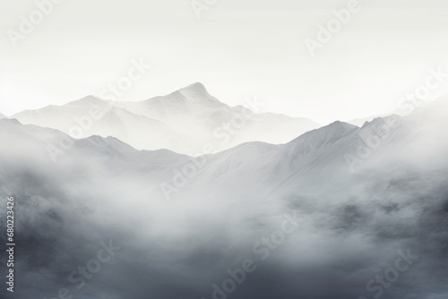 MONOCHROME PEISAGE of mountains, abstract background, 
gray colors, minimalism