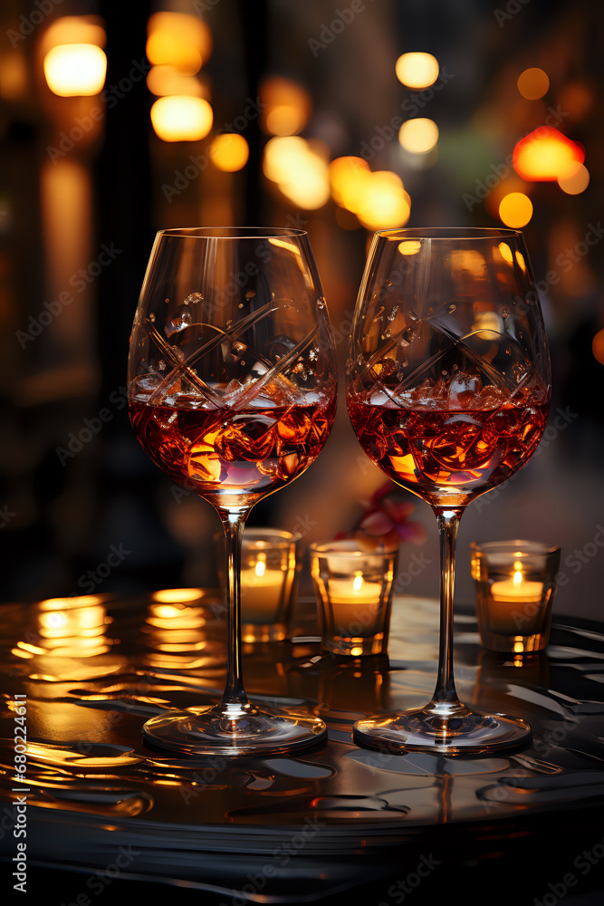 romantic shot of two glasses of wine, sunset, bokeh, grapes, dusk, date, copy space romantic shot of two glasses of wine, sunset, bokeh, grapes, dusk, date, copy space