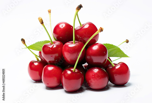 Cherries on a white background
