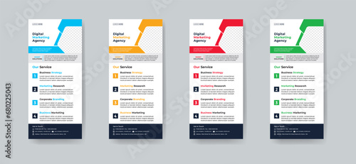 Modern creative corporate business dl flyer or rack card layout concept background flyer brochure cover template for grow up your business to the next level