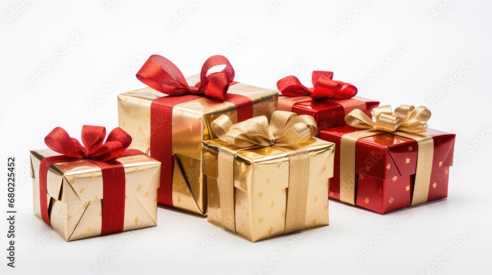 Obraz premium Christmas gifts , white background