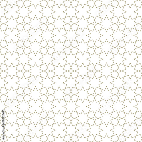 Seamless geometric ornament based on traditional islamic art.Brown color lines