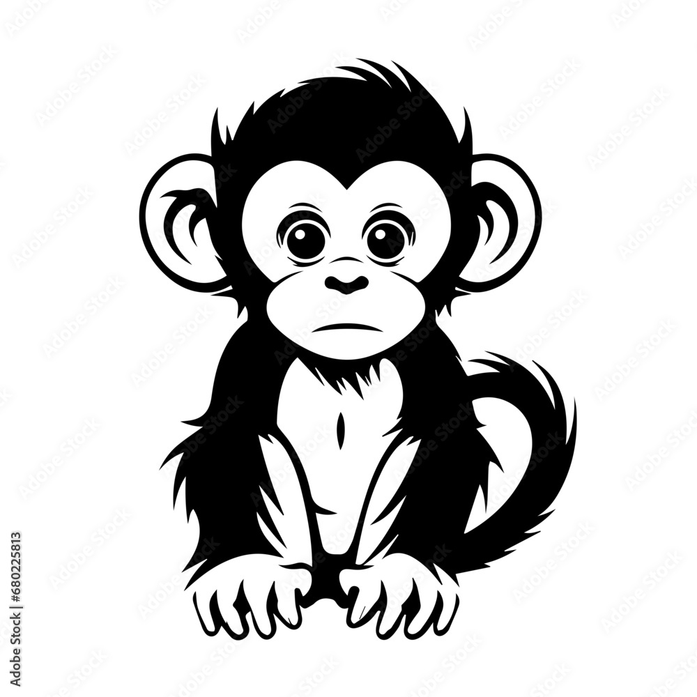 Playful Baby Monkey Vector Illustration Playful Baby Monkey Vector Illustration