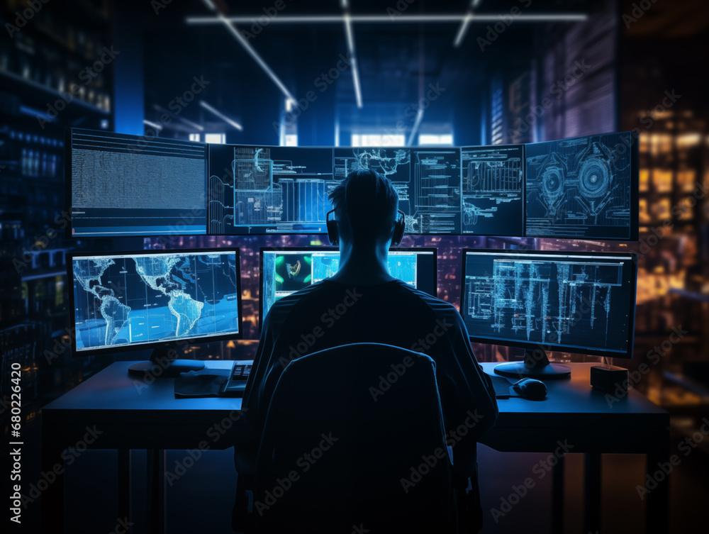 A photo of a programmer at their desk A photo of a programmer at their desk