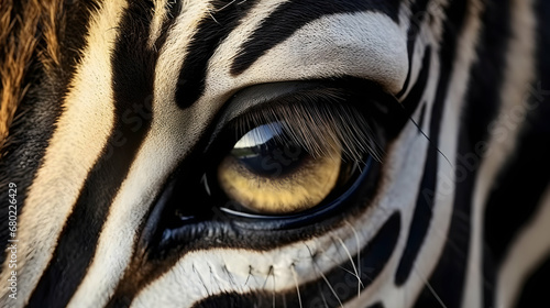 Close up of a zebras eye