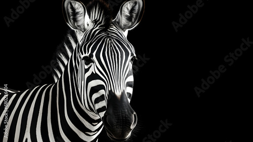Portrait of zebra on background