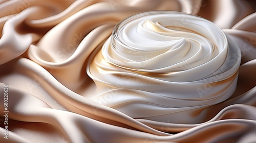 Cosmetic cream with a silky appearance. Generative AI photo