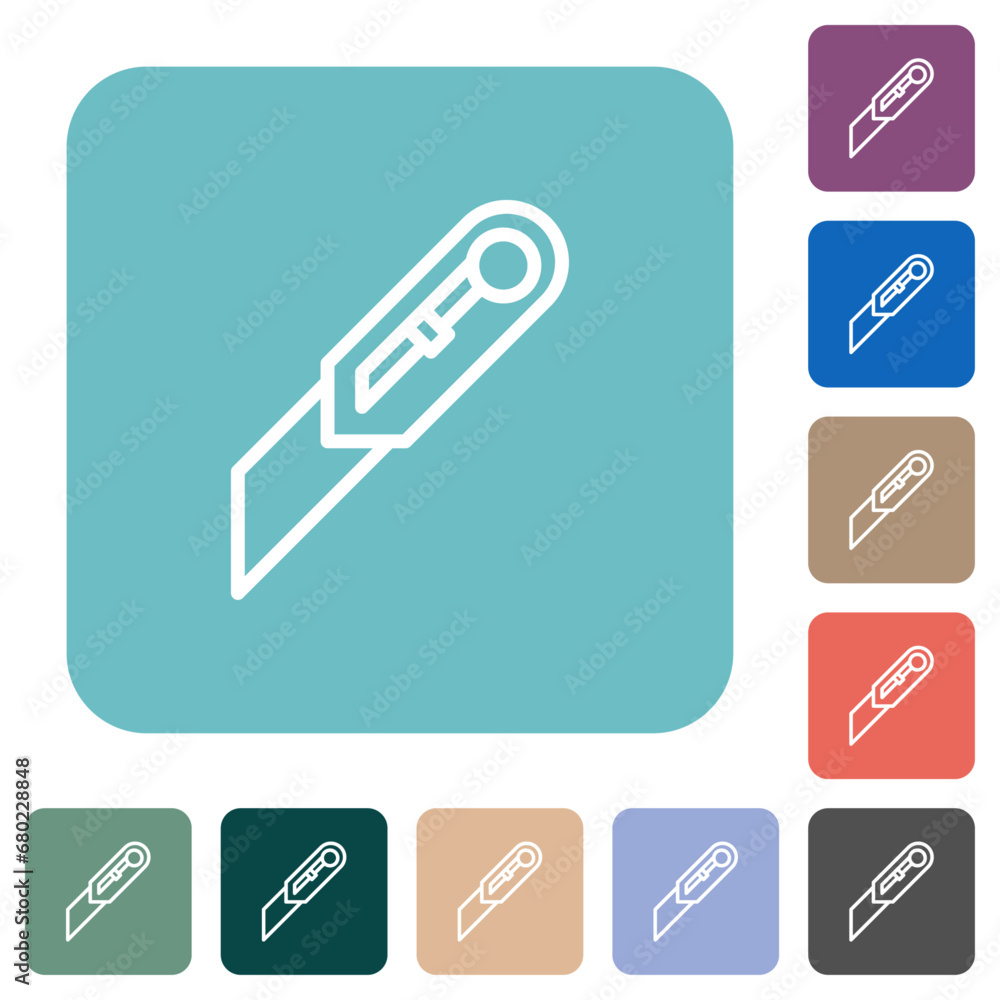 Cutter rounded square flat icons Cutter rounded square flat icons