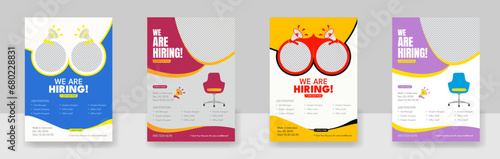 We're hiring. Job offer leaflet template, We are hiring flyer design bundle
