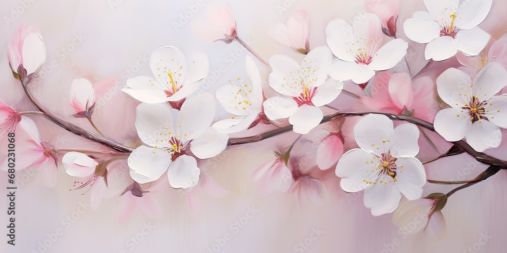 Apple Blossom Symphony - Nature's Canvas Adorned with Spring Flowers - Close-Up Elegance with a Gentle Depth of Field 