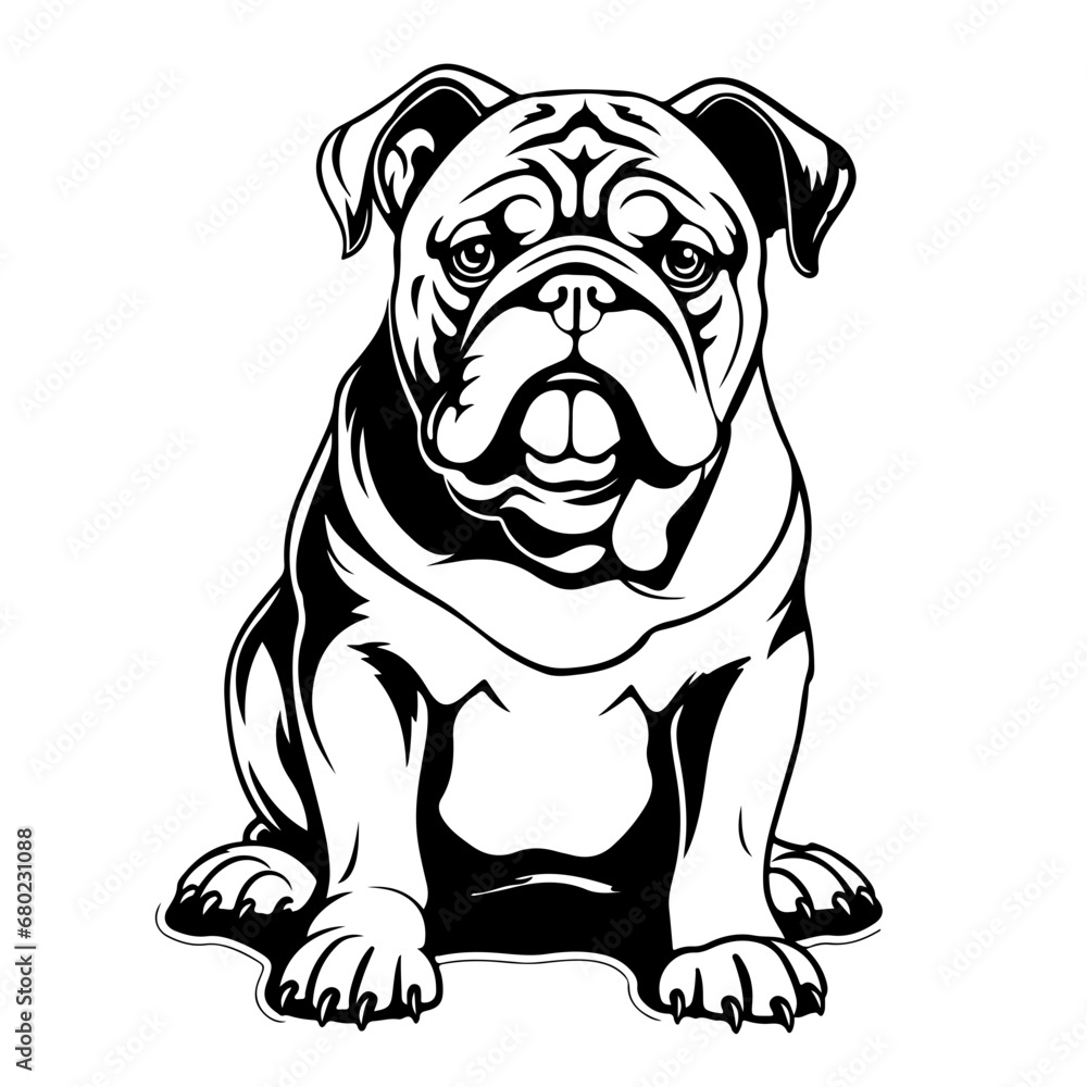 Adorable Bulldog Vector Illustration