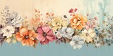 Vintage Meadow Palette - A Burst of Colorful Flowers in Nature's Canvas - Evoking the Beauty of Days Gone By