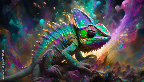 Explosion of color colorful chameleon  -  The king of explosive colors  © Mike Workman