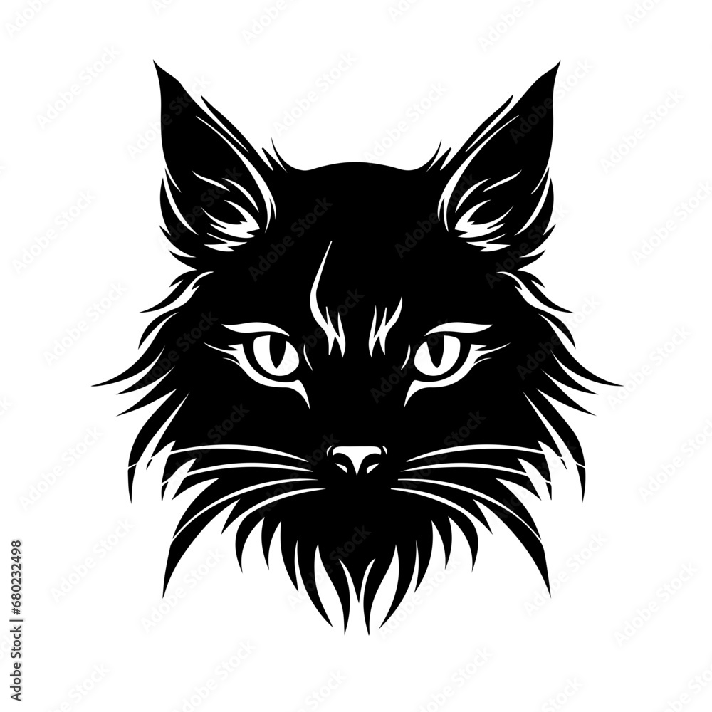 Serene Cat Head Vector Illustration Serene Cat Head Vector Illustration