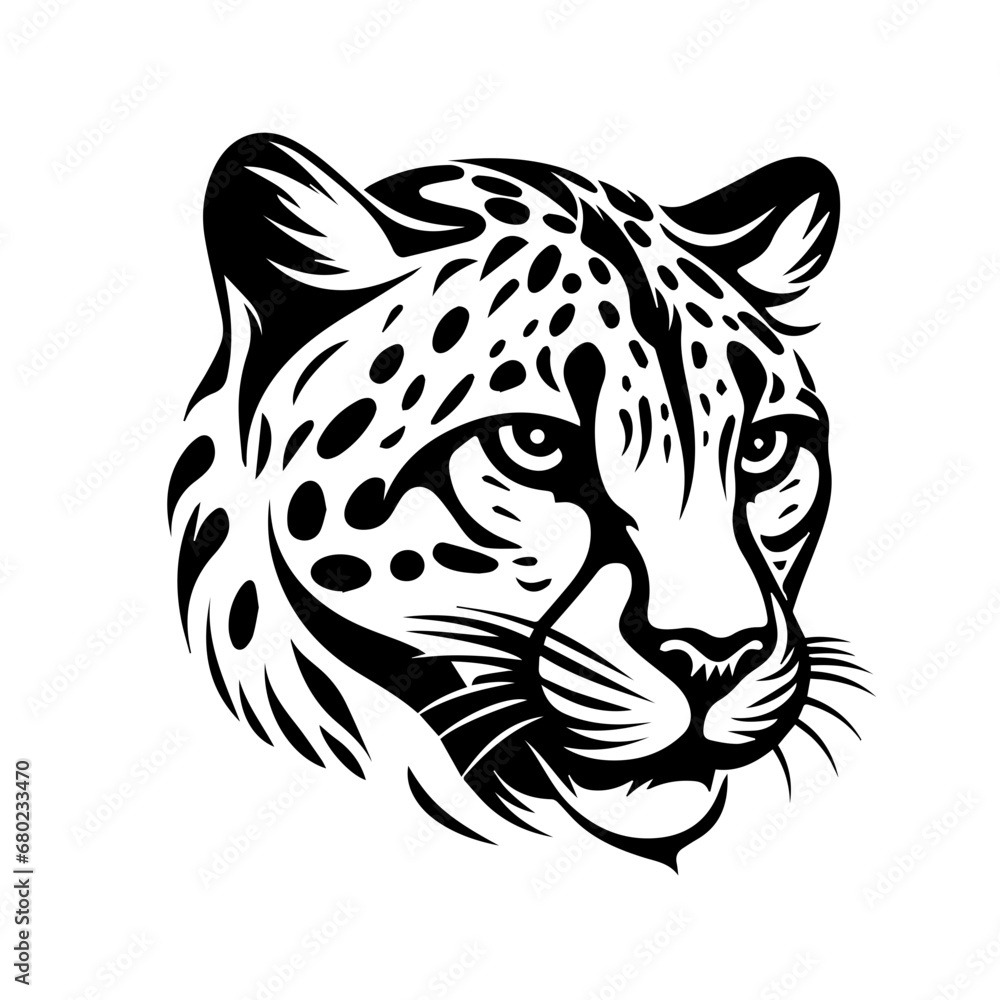 Majestic Cheetah Head Vector Illustration Majestic Cheetah Head Vector Illustration