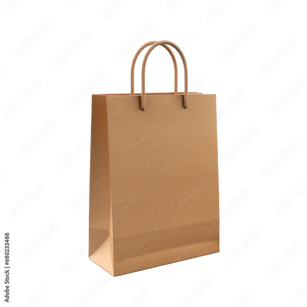 Craft paper shopping bag isolated on white or transparent background, png clipart, design element. Easy to place object on any other background. Craft paper shopping bag isolated on white or transparent background, png clipart, design element. Easy to place object on any other background.