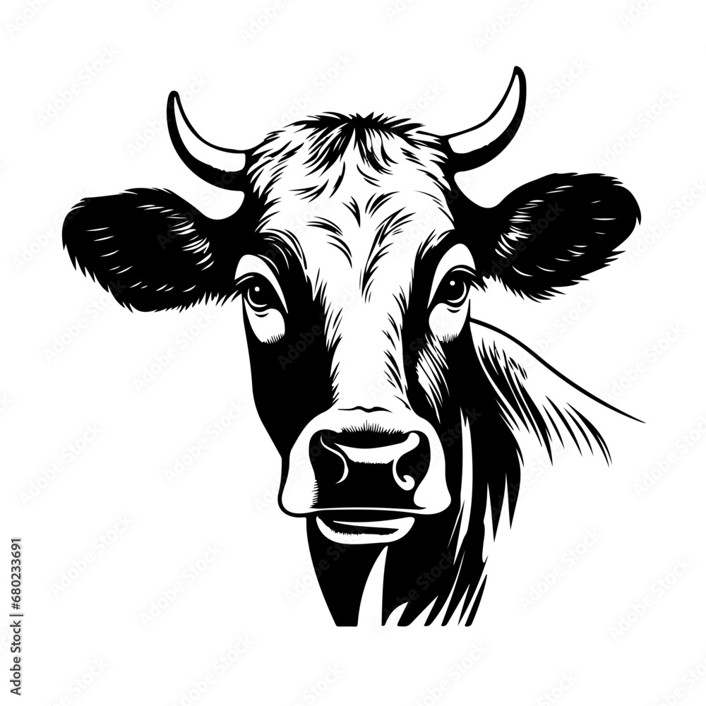 Gentle Cow Vector Illustration Gentle Cow Vector Illustration