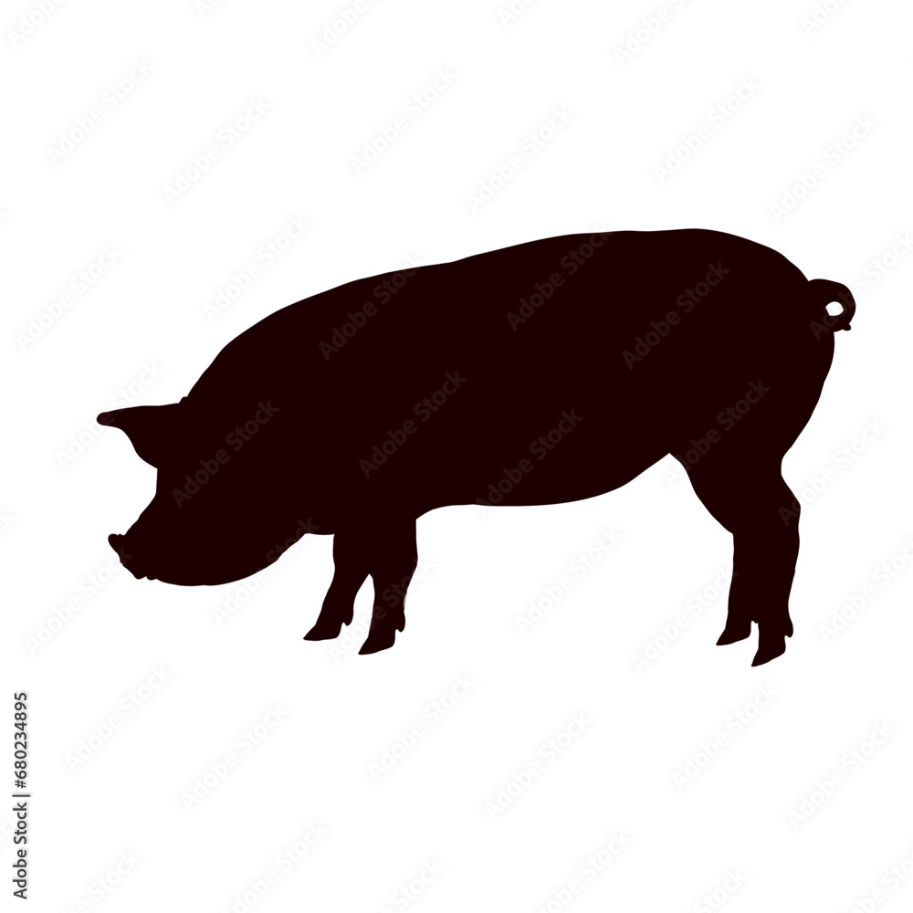 Fototapeta premium pig silhouette - vector illustration