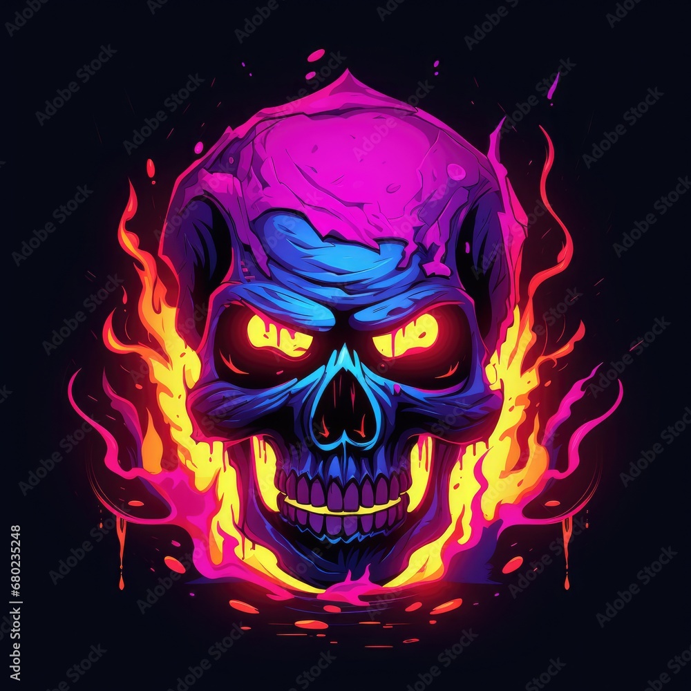 Flaming Skull: A Fiery Spectacle of Death and Destruction