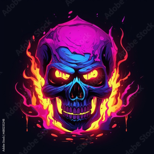 Flaming Skull: A Fiery Spectacle of Death and Destruction