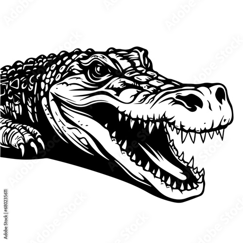 Stealthy Crocodile Vector Illustration