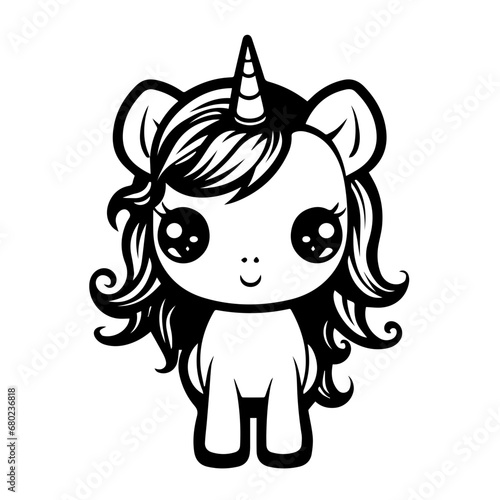 Whimsical Cute Unicorn Vector Illustration