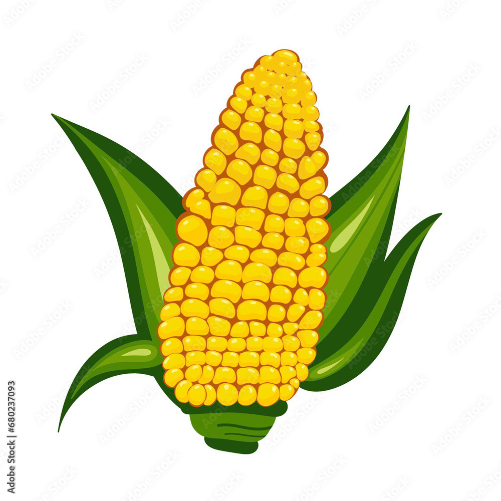 Obraz premium illustration of corn cob harvest kwanza on a white background