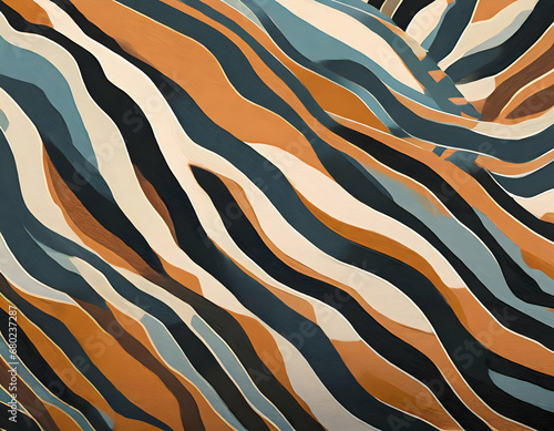  Abstract interpretation of zebra stripes, Soft and muted color palette, Artistic and contemporary zebra pattern