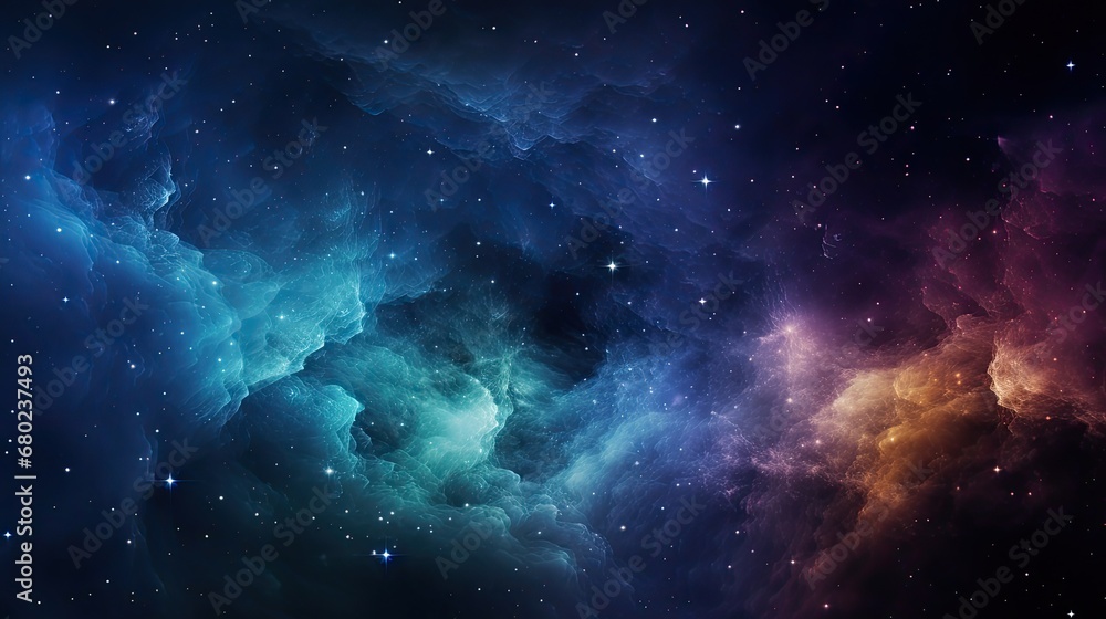 Colorful nebula wallpaper, amazing sky at night with stars