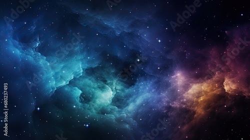 Colorful nebula wallpaper, amazing sky at night with stars