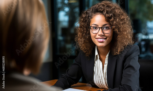 portrait of Employment Interviewer, who Interview job applicants in employment office and refer them to prospective employers for consideration. photo