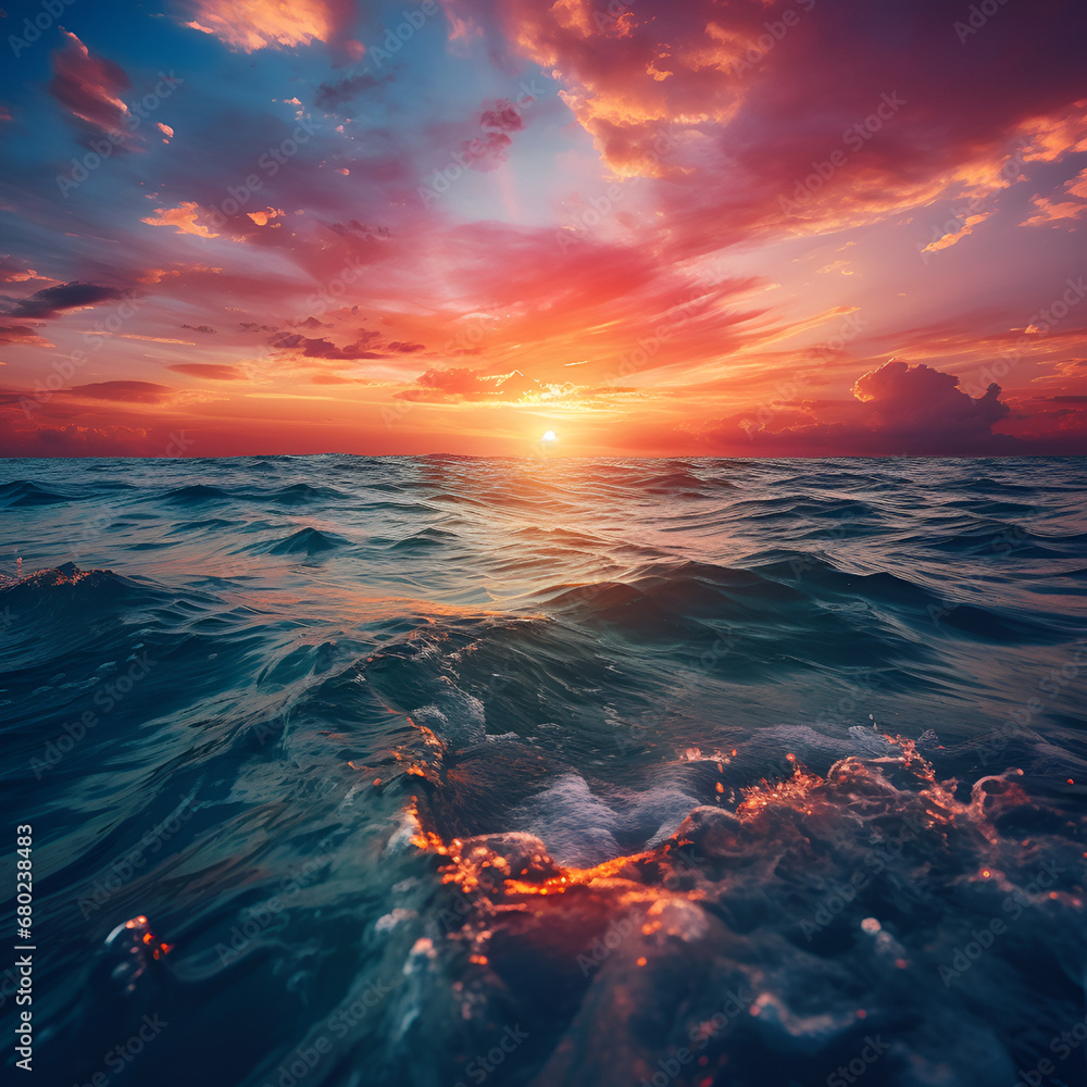 Fototapeta premium sunset over the ocean