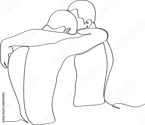 Vector illustration of two men.Happy together. Lovers sketch drawing. LGBT concept. Vector illustration of a gay couple.