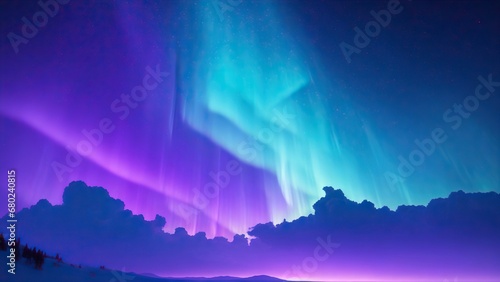 aurora in mountains