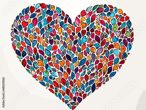 A Heart Shaped Colorful Pattern - A big heart composed of many colorful small heart