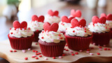 Festive delicious cupcakes for Valentine's Day
