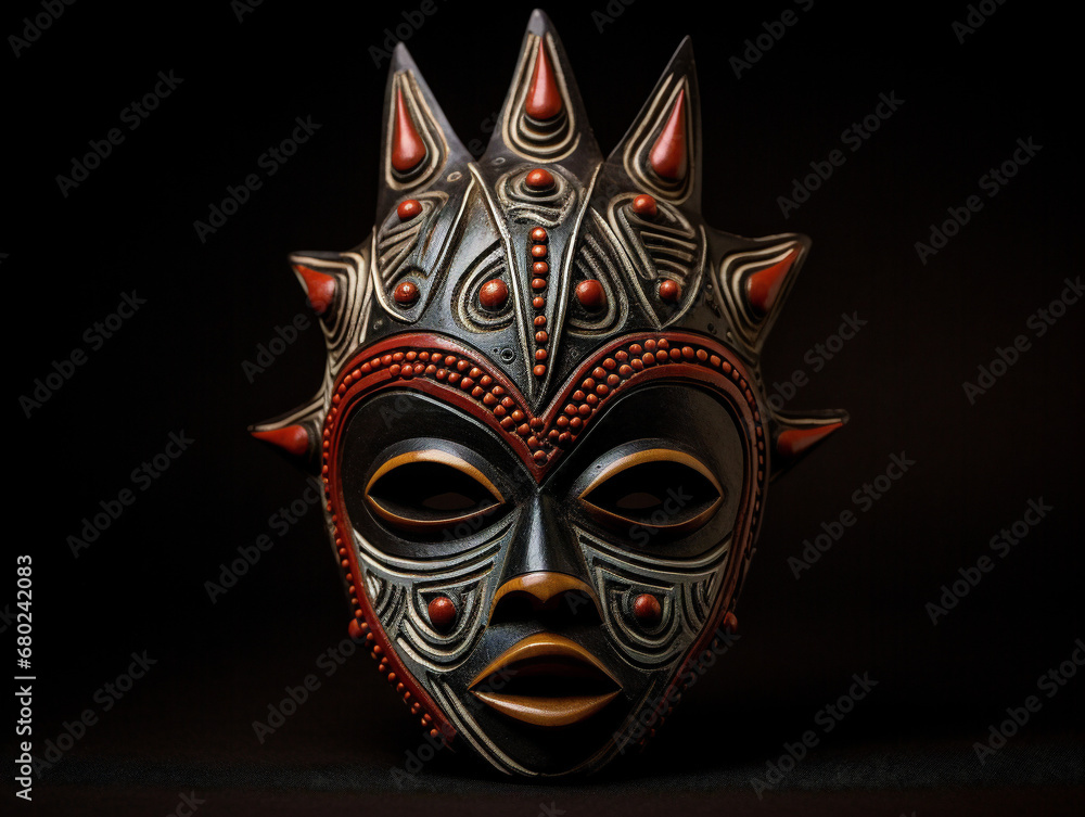 A captivating traditional African tribal mask, representing rich cultural heritage and symbolism.