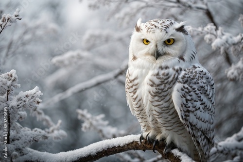 snowy owl in winter © Nathalie