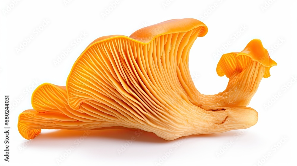 Fototapeta premium Orange chanterelle mushrooms on isolated white background