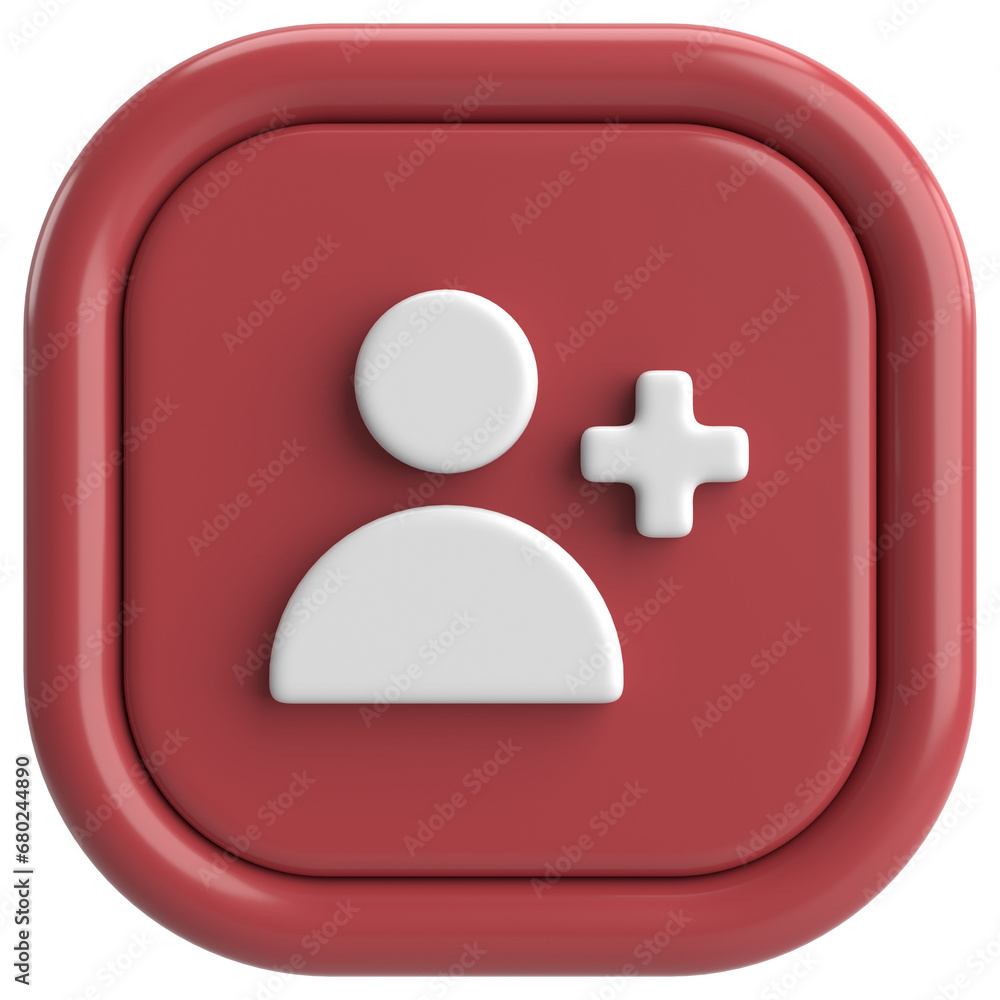 Obraz premium 3D follow button. 3D illustration.