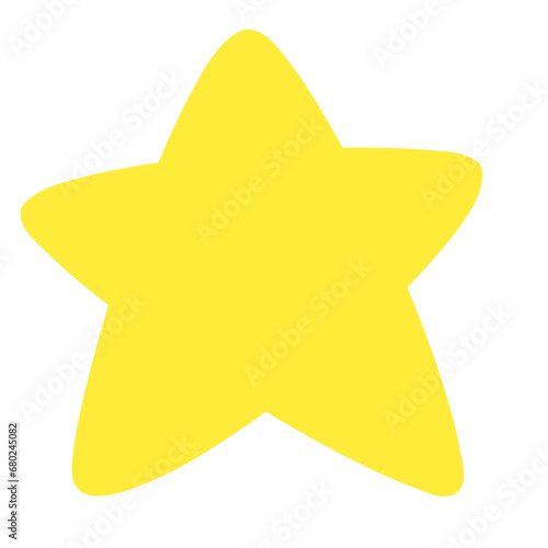 yellow star isolated on transparent background