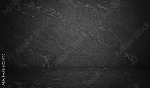dark black luxury emperador marble stone room use as background with blank space for design or product displayed. abstract marble texture (natural patterns) backdrop. empty room, montage image.